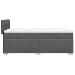 ZNTS Box Spring Bed with Mattress Dark Grey 90x200 cm Fabric 3285779