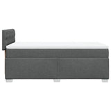 ZNTS Box Spring Bed with Mattress Dark Grey 90x200 cm Fabric 3285779