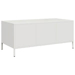 ZNTS Coffee Table White 101.5x50x43.5 cm Cold-rolled Steel 851273