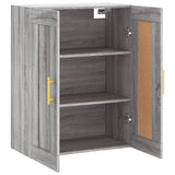 Wall Mounted Cabinet Grey Sonoma 69.5x34x90 cm Engineered Wood 830370