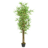 Artificial Bamboo Tree 1288 Leaves 180 cm Green 358970