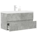 ZNTS 2 Piece Bathroom Furniture Set Concrete Grey Engineered Wood 3324916