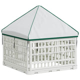 4 Panel Dog Playpen with Roof White 63 x 63 x 67 cm Plastic 42027214