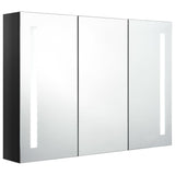 LED Bathroom Mirror Cabinet 89x14x62 cm Shining Black 326526