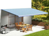 Replacement Fabric for Awning Blue and White 6x3.5 m 311924