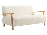 Small Sherpa Fabric 2 Seater Sofa Settee - Cream White T3398P342280