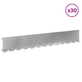 Lawn Edging 30 pcs 102 x 15 x 4 cm Steel Silver 8008780
