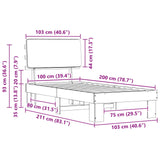 Bed Frame with Upholstered Headboard Light Grey 100 x 200 cm 877369