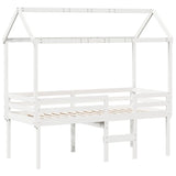 High Sleeper Bed without Mattress White 90x190 cm Single Solid Wood Pine 3282139