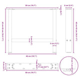 Coffee Table Legs White 2 pcs 50x cm Steel 4013281