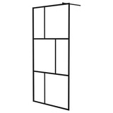 Walk-in Shower Wall with Tempered Glass Black 100x195 cm 149154