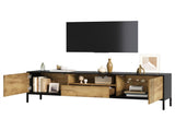 170*35*50cm TV cabinet,TV board, TV console with 2 cabinets and 1 drawer, TV table, TV stand, living N605P417178N