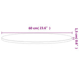 Table Top 60x1.5 cm Round Solid Wood Beech 355930