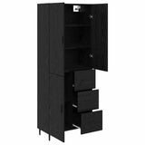 Highboard with Drawer 2 pcs Black oak Engineered Wood and Glass 3416222