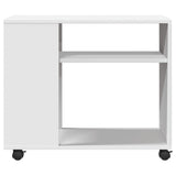 Side Table with Wheels White 70x35x60 cm Engineered Wood 853146