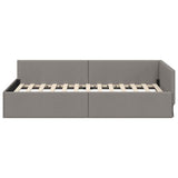 Corner Bed Frame with Headboard Taupe 80 cm x 200 cm Velvet 42016032