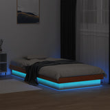 LED Bed Frame without Mattress Wax Brown 75x190 cm Small Single Solid Wood 844419