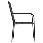 7 Piece Outdoor Dining Set Cotton Rope and Steel Black 48570