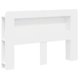 Headboard Cabinet with Storage White Engineered Wood 8001273