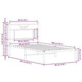 Bed Frame without Mattress Brown Oak 90x200 cm Engineered Wood 4106834