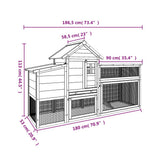 Chicken Coop Brown 186.5x58.5x113 cm Solid Wood Pine 172228