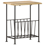 Magazine Rack 40x30x50 cm Solid Mango Wood and Steel 286465