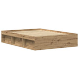 Bed Frame without Mattress Artisan Oak 135x190 cm Engineered Wood 3329316
