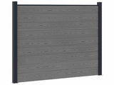 Fence Set 446 x 186 cm WPC and Aluminium Grey 3429403