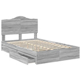 Storage Bed Grey Sonoma 120 x 200 cm Engineered Wood 3413525