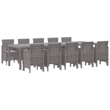Garden Dining Set 11 pcs Light grey Rattan and Aluminium 3378769