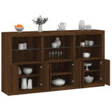 Sideboard with LED Lights Brown Oak 181.5x37x100 cm 3209155