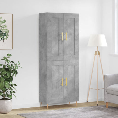 Highboard Concrete Grey 69.5x34x180 cm Engineered Wood 3199677