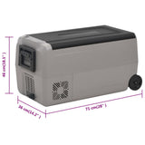 Cool Box with Wheel and Handle Black & Grey 50 L PP & PE 51785