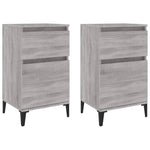 ZNTS Bedside Cabinets 2 pcs Grey Sonoma 40x35x70 cm 819721