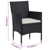 Garden Dining Set Black, Cream White 3095860