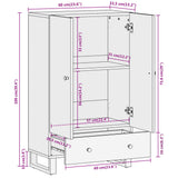 Highboard Brown and Black 60x33.5x100 cm Solid Wood Mango 356813