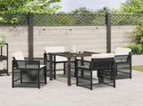 Garden Dining Set 5 pcs Black Poly Rattan 3380769