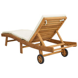 Sun Lounger Brown and Cream Polyester 42032684