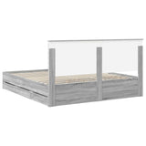 Bed Frame with Drawer Grey Sonoma 180 x 200 cm Engineer Wood 3411094