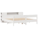 Bookcase Bed without Mattress White 200x200cm Solid Wood Pine 3322937