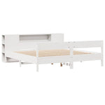 Bookcase Bed without Mattress White 180x200 cm Super King Solid Wood Pine 3322940