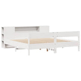 Bookcase Bed without Mattress White 180x200 cm Super King Solid Wood Pine 3322940