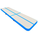Inflatable Gymnastics Mat with Pump 800x100x20 cm PVC Blue 92692