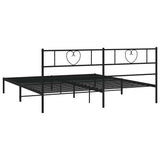 Metal Bed Frame without Mattress with Headboard Black 183x213cm 355468