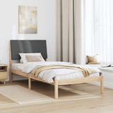 Bed frame Brown and dark grey 90 x 190 cm Solid pine wood 878785