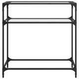 Console Table with Transparent Glass Top 80x35x81 cm Steel 846024