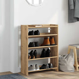 Shoe Rack Artisan Oak 60x25x81 cm Engineered Wood 859886