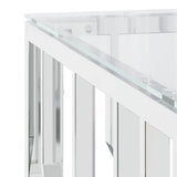 Coffee Table 80x80x40 cm Stainless Steel and Glass 350057