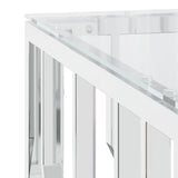 Coffee Table 80x80x40 cm Stainless Steel and Glass 350057