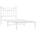 Metal Bed Frame without Mattress with Headboard White 80x200cm 353577